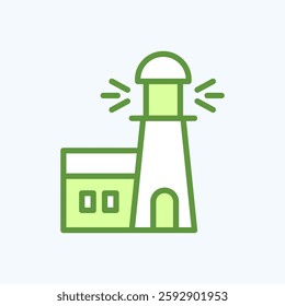 Travel icon representing lighthouse. Symbolizes travel, tourism, vacation and trip. Ideal for websites, apps, and design projects. Perfectly optimized for digital and mobile platforms.