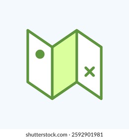 Travel icon representing map. Symbolizes travel, tourism, vacation and trip. Ideal for websites, apps, and design projects. Perfectly optimized for digital and mobile platforms.