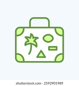 Travel icon representing suitcase. Symbolizes travel, tourism, vacation and trip. Ideal for websites, apps, and design projects. Perfectly optimized for digital and mobile platforms.