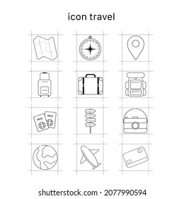 Travel icon, running operator 12 icon, isolated background, vector
