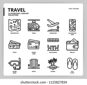 Travel icon set