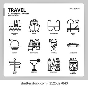 Travel icon set