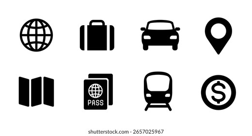 Ícone Viagem. Conjunto de ícones de viagem