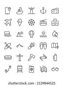 Travel Icon Set 30 isolated on white background