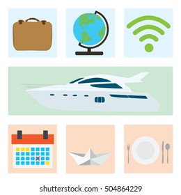 Travel icon set collection