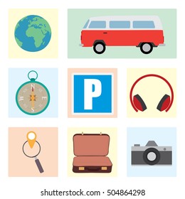 Travel icon set collection
