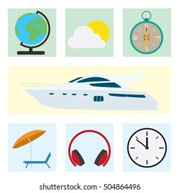 Travel icon set collection