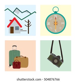 Travel icon set collection