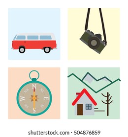 Travel icon set collection