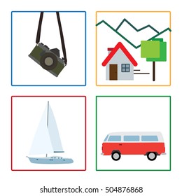 Travel icon set collection