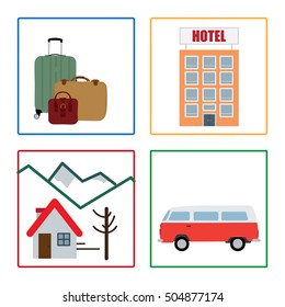 Travel icon set collection