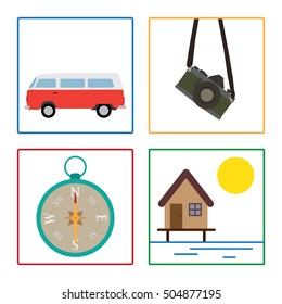 Travel icon set collection