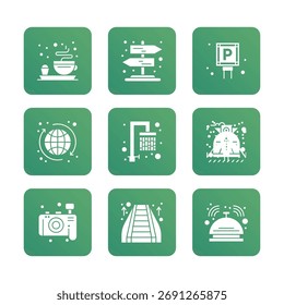 Travel icon set collection. Linear icon collection. Editable stroke. Vector illustration. tourism and outdoor recreation icon set collection