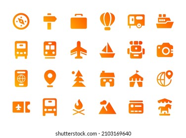 Travel icon set design, Premium vector