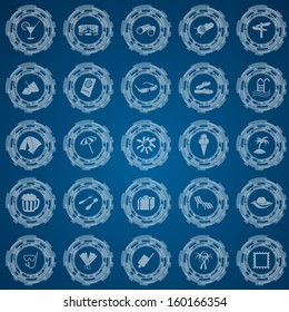Travel icon set. EPS 10 vector illustration with transparency.