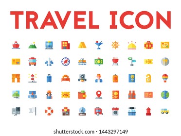 Travel Icon Set Flat 32 px