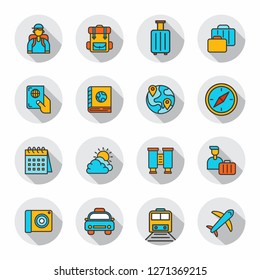 Travel Icon Set Flat Design