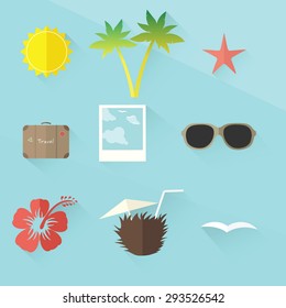 travel icon set. flat design