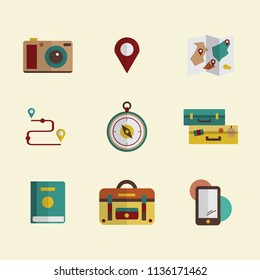 Travel icon set flat vector design