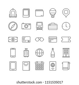 Travel Icon Set Line Style