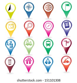 travel icon set , map pin icon set