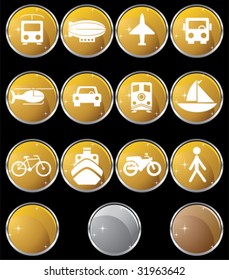 Travel Icon Set Metal