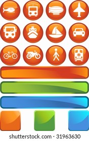 Travel Icon Set Orange