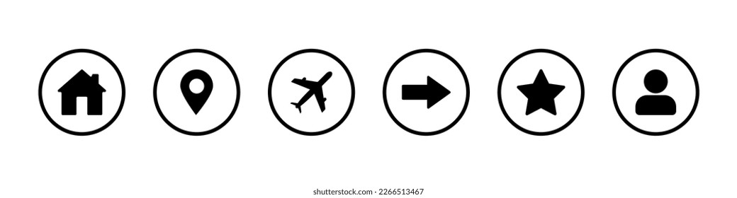 Diseño sencillo de conjunto de iconos de viaje