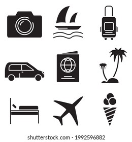 Icono de viaje. Símbolo de viaje vectores para web infográfica.
