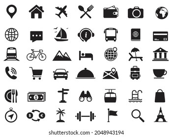 Travel icon set. Tourism symbol, vector illustration