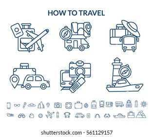Travel Icon Set. Vector 