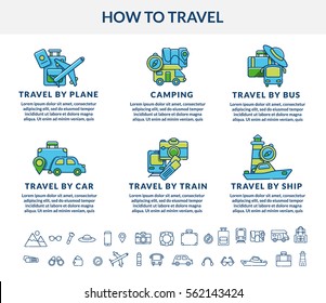 Travel icon set. Vector 