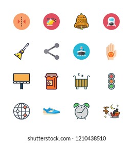 travel icon set. vector set about helicopter, cradle, palm and jam icons set.