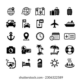 Travel icon set vector illustration