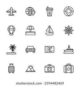 travel icon set vector illustration