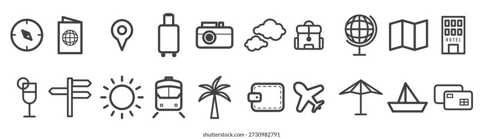 ícone de viagem definir ilustração de vetor
