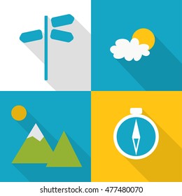 Travel icon set. Vector illustration.
