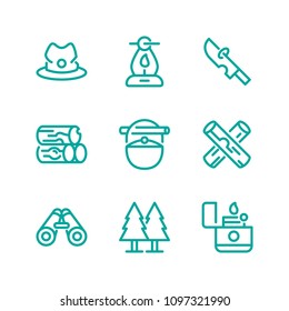 Travel icon set vector isolated with line style