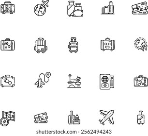 travel icon set in vectors