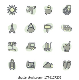 Travel icon set for web sites and user interface