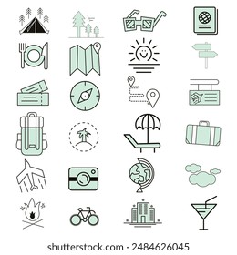Travel icon sets collection . Vector illustration.