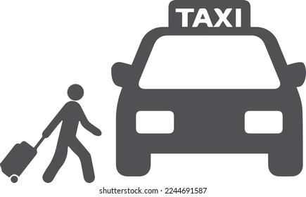 Travel icon, traveling by taxi icon black vector
