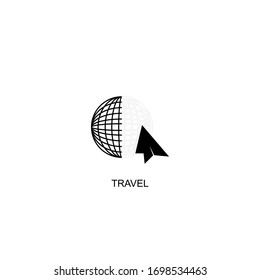 diseño negro vectorial de icono de viaje