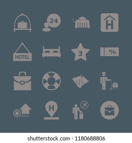 travel icon. travel vector icons set double bed, sale ticket, flippers and briefcase