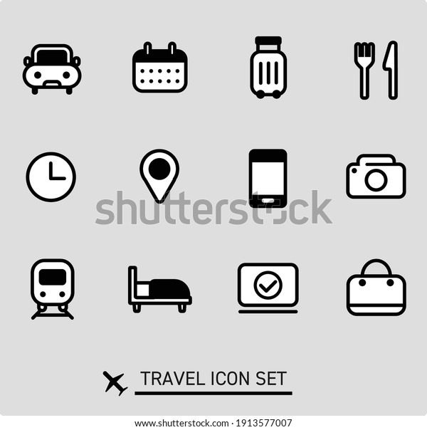 Travel icon vector\
illustration set