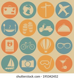 Travel icon. Vector set.