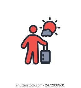 travel icon. vector.Editable stroke.linear style sign for use web design,logo.Symbol illustration.