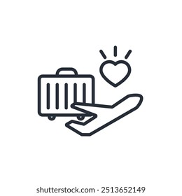 Icono de viaje. Vector. Trazo editable. signo de estilo lineal para uso Diseño web, logotipo. Ilustración de símbolo.