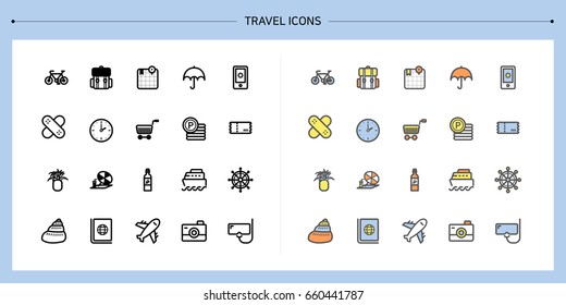 Travel icons.