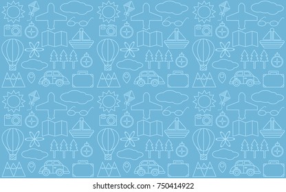travel icons background
